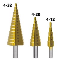 6 pièces HSS titane foret étagé haute vitesse jeu de forets étagés perceuse conique pour métal bois 4-12 4-20 4-32mm