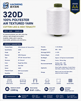 Fil texturé en polyester 100% de qualité AA 320D, blanc brut, aspect coton, haute ténacité, pour le tissage, les textiles d'ameublement, les canapés