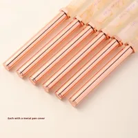 Stylo à ongles liquide en acrylique à long manche, double embout professionnel, à tête plate large, pour nail art UV, pour la peinture de chrysanthèmes et le dessin de lignes