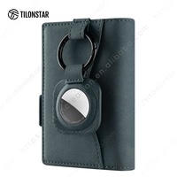 TVC317 harga pabrik Bifold kulit tempat kartu kredit untuk Airtag penutup Pop up dompet tempat kartu pria