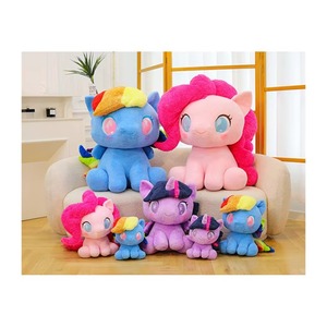 Nouveau produit en gros : Peluches de poneys colorés et adorables, cadeaux d'anniversaire, prix pour jeux de griffes, coussin réconfortant, poupée licorne pour fêtes - Product Image 3