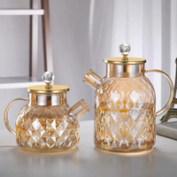 Service de Théière en Verre Borosilicate Haute Qualité avec Bouilloire Rafraîchissante Grande Capacité pour Usage Domestique