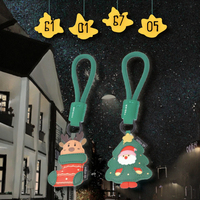 Porte-clés en cuir Père Noël Elk Cadeau de Noël Chaussettes Drôle Mode Sac Accessoires Porte-clés Charmes Élégant Sac en cuir de Noël Charme