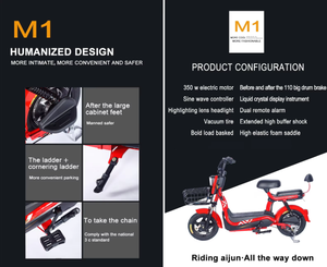 Scooter Eléctrico de 500W en Oferta, con Pedales, Bicicleta Electrónica Digital para Adultos, <span class=keywords><strong>Motor</strong></span> de 350W, Disponible en Stock - Product Image 5