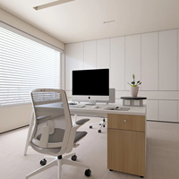 Bureau commercial design moderne pour deux personnes Poste de travail informatique à assemblage facile Vente en gros pour le personnel et les employés de bureau