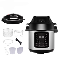 Cuisinière électrique multifonction 2-en-1 1500W contrôlée par application intelligente, cuve intérieure en acier inoxydable 6.1-8.0L, affichage LED, protection contre la surchauffe