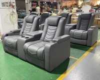 Hochwertige Heimkino-Möbel 2-Sitzer Funktionelles echtes Leder Elektrische Liege Heimkino-Sitz Kinos tuhl Sofa
