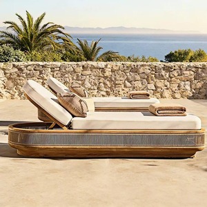 Natural Teak Wood <b>Rattan</b> Woven Outdoor Furniture Set UV Proof Waterproof Garden Sectional <b>Sofa</b> Armchair Side Table For Backyard - Product Image 3