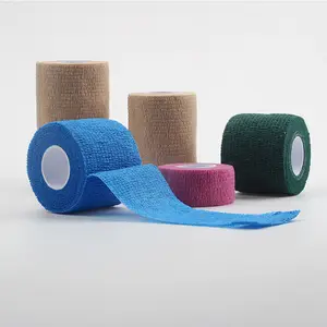 Prodotto caldo facile da strappare colori assortiti benda autoadesiva elastica coesiva in lattice non tessuto elasticizzato