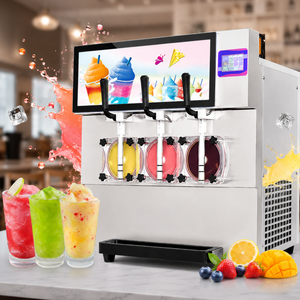 Machine à slush commerciale à trois cylindres avec contrôle indépendant pour jus de fruits, cocktails et smoothies - Product Image 1
