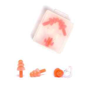 Ensemble de bouchons d'oreilles en silicone et pince-nez pour la natation, accessoire de natation souple et étanche, emballage en boîte - Product Image 3