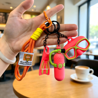 Porte-clés sportif créatif style Dopamine avec bouteille de plongée, lunettes et palmes, cadeau personnalisé pour voiture