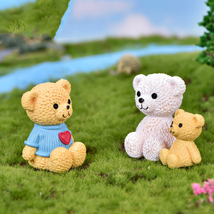 Cute Mini <b>Bear</b> Family Miniatures for Landscape Decorations Tiny Animal Oso Charm Desktop Ornaments Plastic Craft DIY Accessories - Product Image 4