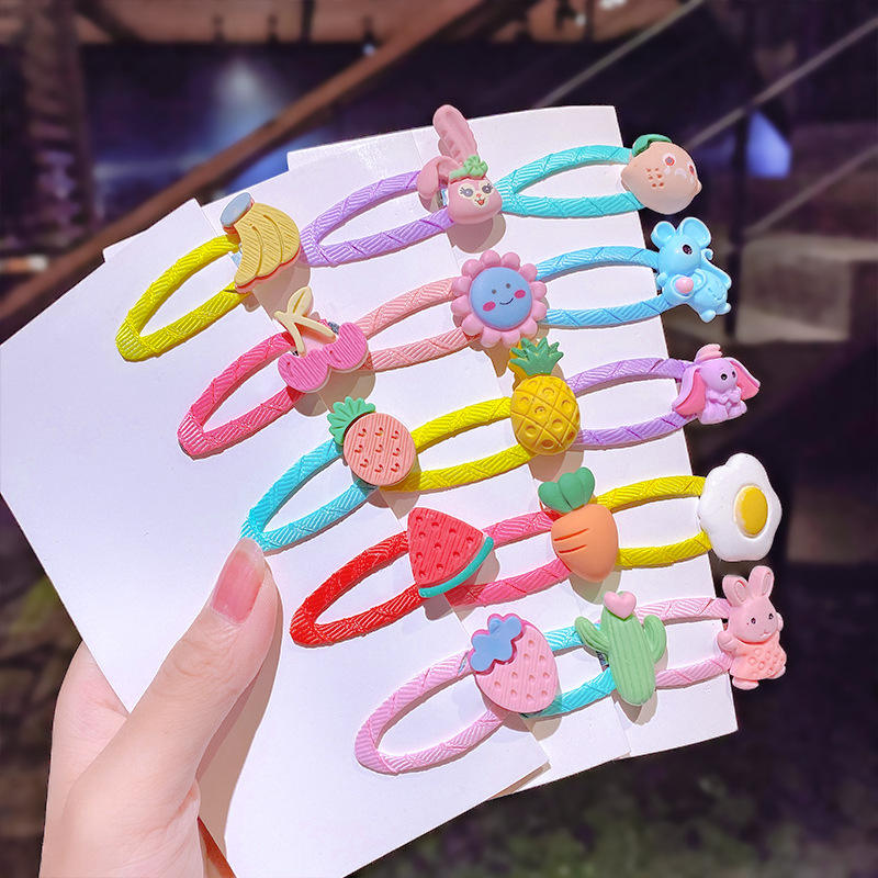 Cute Candy Color Cartoon Design Hair Pins 10 Pcs No Slip Snap Barrettes for Kids and Teens Girls Made of Resin