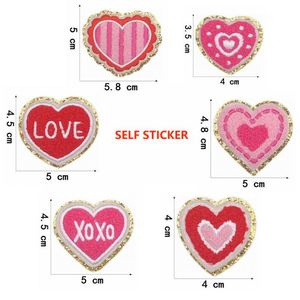 New Pink Style Self Sticker/<b>Iron</b> On/Embroidered Gold Edge Mouse Ear Heart Patch - Product Image 3