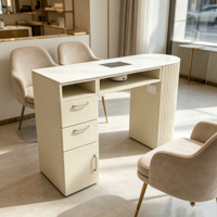 Tables de manucure pour salon de beauté, table de manucure multi-rangements en bois, ensemble table et chaise de salon de manucure avec sèche-ongles pour salon