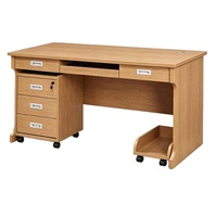 Meubles de bureau de luxe, table de direction en bois, bureau de PDG, bureau de gestionnaire, bureau exécutif avec armoire à dossiers