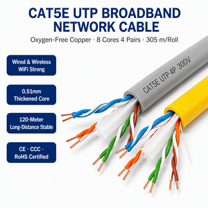 <span class=keywords><strong>Cable</strong></span> <span class=keywords><strong>Ethernet</strong></span> Cat5e UTP de Cobre Libre de Oxígeno de Alta Calidad, 305m 1000ft, 26 AWG, Revestimiento de PVC Ecológico, <span class=keywords><strong>8</strong></span> Conductores, para Interiores, LAN, Banda Ancha - Product Image 2