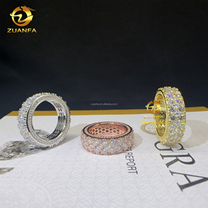 Nhẫn eternity đính đá moissanite VVS toàn bộ, chất liệu bạc S925, có chứng nhận GRA, hàng thời trang cao cấp, số lượng lớn, rất được ưa chuộng - Product Image 4