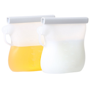 <b>Silicone</b> <b>Breast</b> Milk Storage Bags 250Ml Bpa Free With Handle For Refrigerator Sealing - Product Image 1
