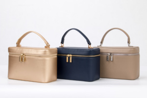 Crossbody luxe grote capaciteit reistas make-up organizer cosmetische kwasten opbergtas modieus PU dames tas - Product Image 4