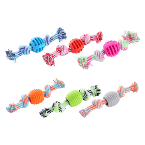 Jouet en corde pour chien en gros, balle à mâcher interactive en TPR et <span class=keywords><strong>coton</strong></span> personnalisée pour l'entraînement et le nettoyage dentaire des animaux de compagnie - Product Image 1