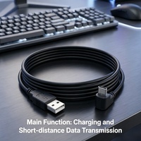 Cable USB a Tipo C de Carga Rápida 3A, Cable de Carga en Forma de L de 90 Grados, para Teléfono, Control de Juegos, Cámara de Coche