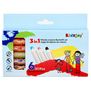 Dratec FSC Certified 3 In1 Woody Wax Crayons 6 Colors Set Dry Wooden Highlighters for Painting Drawing - Product Image 2