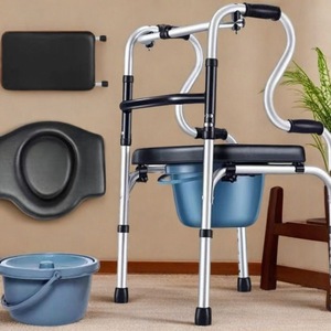 Aluminum Alloy <b>Walker</b> With Seat And Commode For <b>Elderly</b> Mobility Assistance - Product Image 1