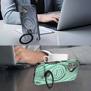 Coque arrière de luxe personnalisée de conception premium 2026, antichoc, avec recharge sans fil rotative à 360° et anneau magnétique en PC pour iPhone 16 - Product Image 5