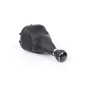 Pomo de palanca de cambios de cuero negro de 5 y 6 velocidades para Volkswagen Touran Caddy con transmisión manual - Product Image 4