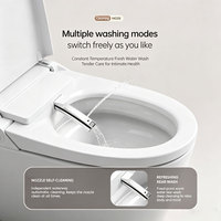 WC intelligent mural avec désodorisation intégrée, capteur d'ouverture/fermeture automatique du siège, chasse d'eau, bidet chauffant, toilette en céramique