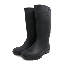 Bottes en PVC imperméables antidérapantes anti-écrasement unisexes hauteur genou pour extérieur réutilisables avec embout en acier et semelle intérieure en plastique pour l'agriculture