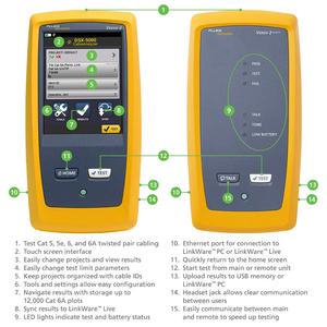 Analyseur de câbles Fluke Networks DSX2-5000, certificateur de câbles en cuivre, analyseur de réseau 1 GHz Catégorie 5, 5e, 6, 6A, câblage en paire torsadée - Product Image 5