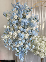 Fournitures de décoration de mariage IFG arc de fleurs artificielles bleu clair et blanc pour Noël Saint Valentin Nouvel An