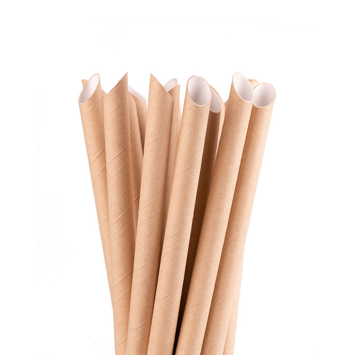 Disposable Biodegradable Paper Straws Thickened for Milk Tea Pearl Coffee Juice High Temperature Resistant Individually Packaged