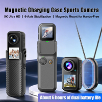 Caméra Sportive Mini 5K Étanche pour Moto, Design Breveté, Grand Angle 130°, Double Écran, WiFi, Suivi IA, Portable pour l'Extérieur