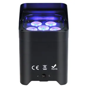 6 Em 1 6 Led Bateria Par Luz Wifi Par Stage Wash Iluminação Alimentado Por Bateria Sem Fio Club Party Lâmpada RGB UV Bateria Up Light