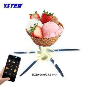 Resepsiyon bankosu 3d Hologram Fan 60cm 6 bıçakları RGB ekran 3d holografik 3d Hologram reklam ekranı Led Fan - Product Image 1