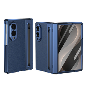ฝาครอบหนังป้องกันบานพับสำหรับ Samsung Galaxy Z <span class=keywords><strong>Fold</strong></span> 8เคสกระจกด้านหน้าและ <span class=keywords><strong>S</strong></span> <span class=keywords><strong>Pen</strong></span> <span class=keywords><strong>Fold</strong></span> 8 ultra 7 6 5 <span class=keywords><strong>4</strong></span> 3เคส - Product Image 1