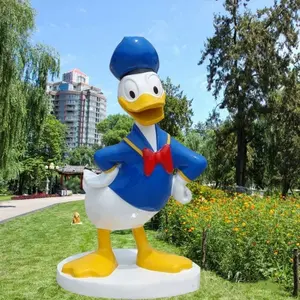 Populäre Kunstskulptur Harz Fiberglas Donald Duck Harz-Statue Pop-Art-Kulptur Ent Fiberglas-Skulpturen für Innendekoration