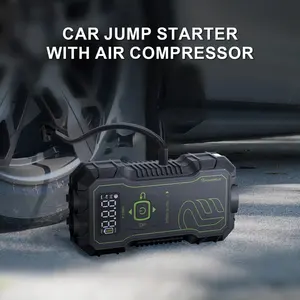 Batterie externe multifonctionnelle Démarreur portable pour voiture Pompe à air 10000Mah Kit de démarrage pour voiture gonflable