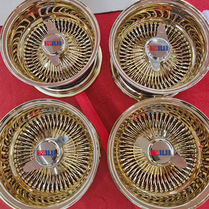 Jantes à rayons Lowrider 13x7, jantes à rayons 5x114.3, jantes dorées à rayons pour voitures classiques, jantes à rayons Sopke - Product Image 5