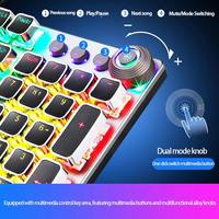 Clavier mécanique AULA F2088 pour joueurs, idéal pour le gaming et l'e-sport, avec interrupteurs bleus, utilisation à domicile, style punk, repose-poignets et éclairage mixte.