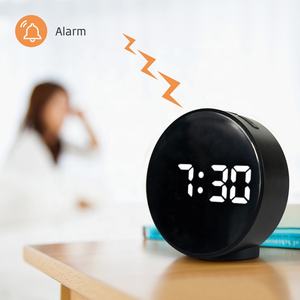 Круглый стол для путешествий из АБС-пластика, светодиодная подсветка, настольный цифровой будильник, настольные часы, радужные светодиодные часы - Product Image 3