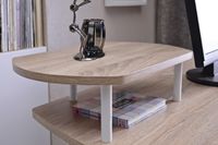 MDF MFC bureau d'ordinateur en forme de l photos de table d'ordinateur en bois avec organisateur de CD bureau d'étude et chaise pour chambre à coucher