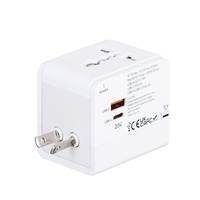 Adaptateur de voyage universel mini PD FOXCAN-20W, prise US UK AU EU 4 prises pour plus de 200 pays du monde entier, téléphone, ordinateur portable, accessoires de voyage