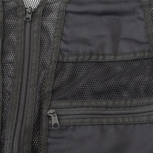 Gilet de pêche noir en maille à séchage rapide, style tactique, pour usage extérieur estival - Product Image 4