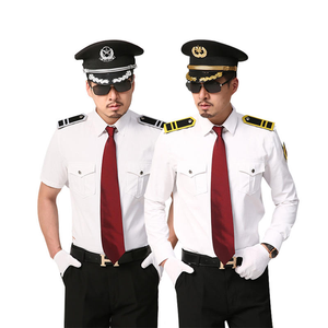 Uniformes de <span class=keywords><strong>Guardia</strong></span> de Seguridad para Primavera/Otoño, Camisa Blanca de Manga Larga para Hotel, Portero, Inmobiliaria, Traje de Bienvenida para Verano, Manga Corta - Product Image 1