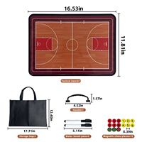 Tableau d'entraînement de basket-ball portable, tableau tactique magnétique double face pour l'analyse des stratégies de jeu
